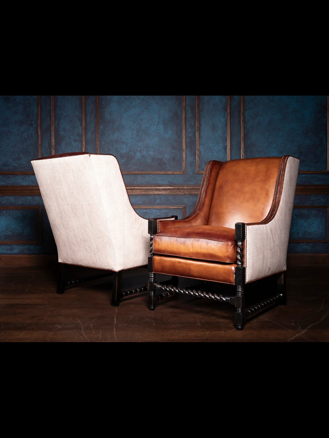 Savannah Leather & Croc Accent Chair - Image 6