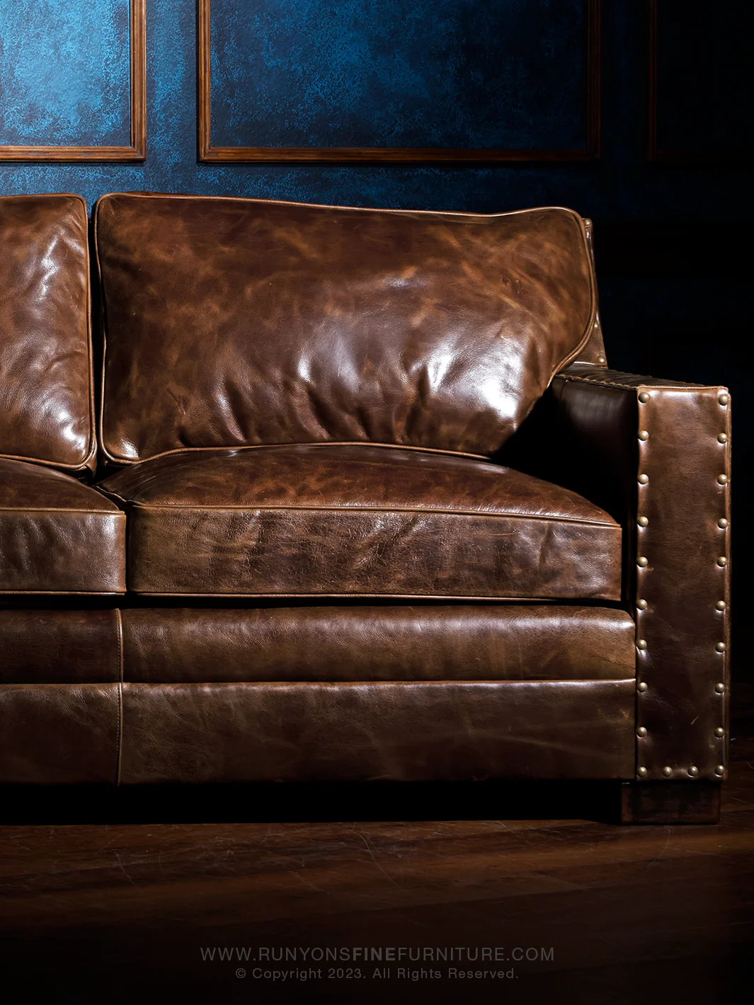 Tennessee Whiskey Brown Leather Sofa - Image 2