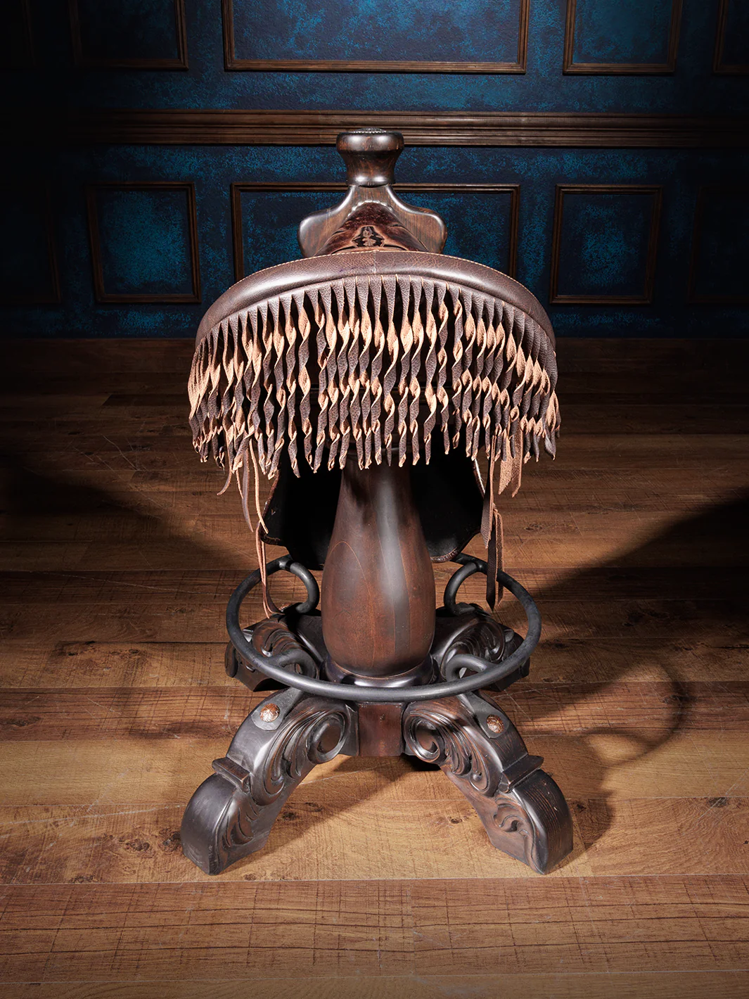 Texas Longhorn Stud Saddle Bar Stool - Image 3
