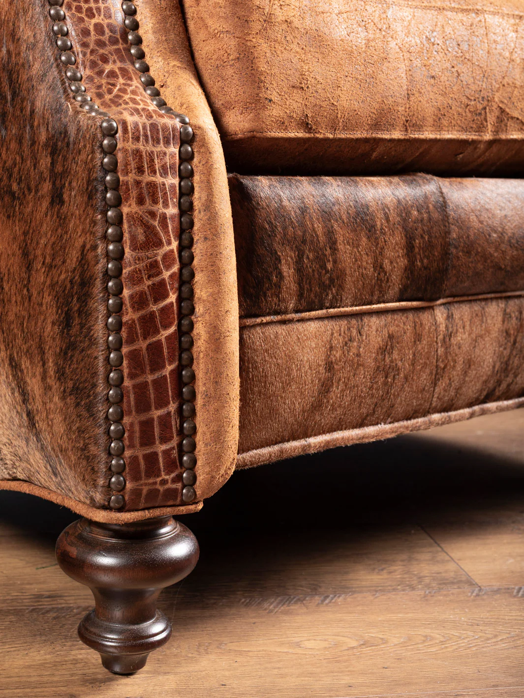 Gentleman’s Suede & Gator Leather Recliner - Image 5