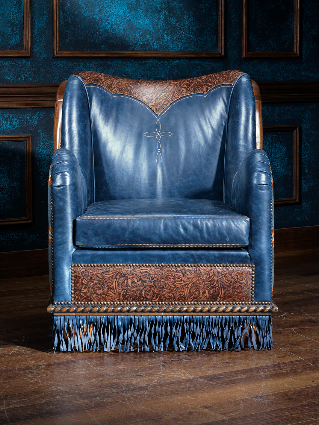 True Blue Western Accent Chair - Image 3