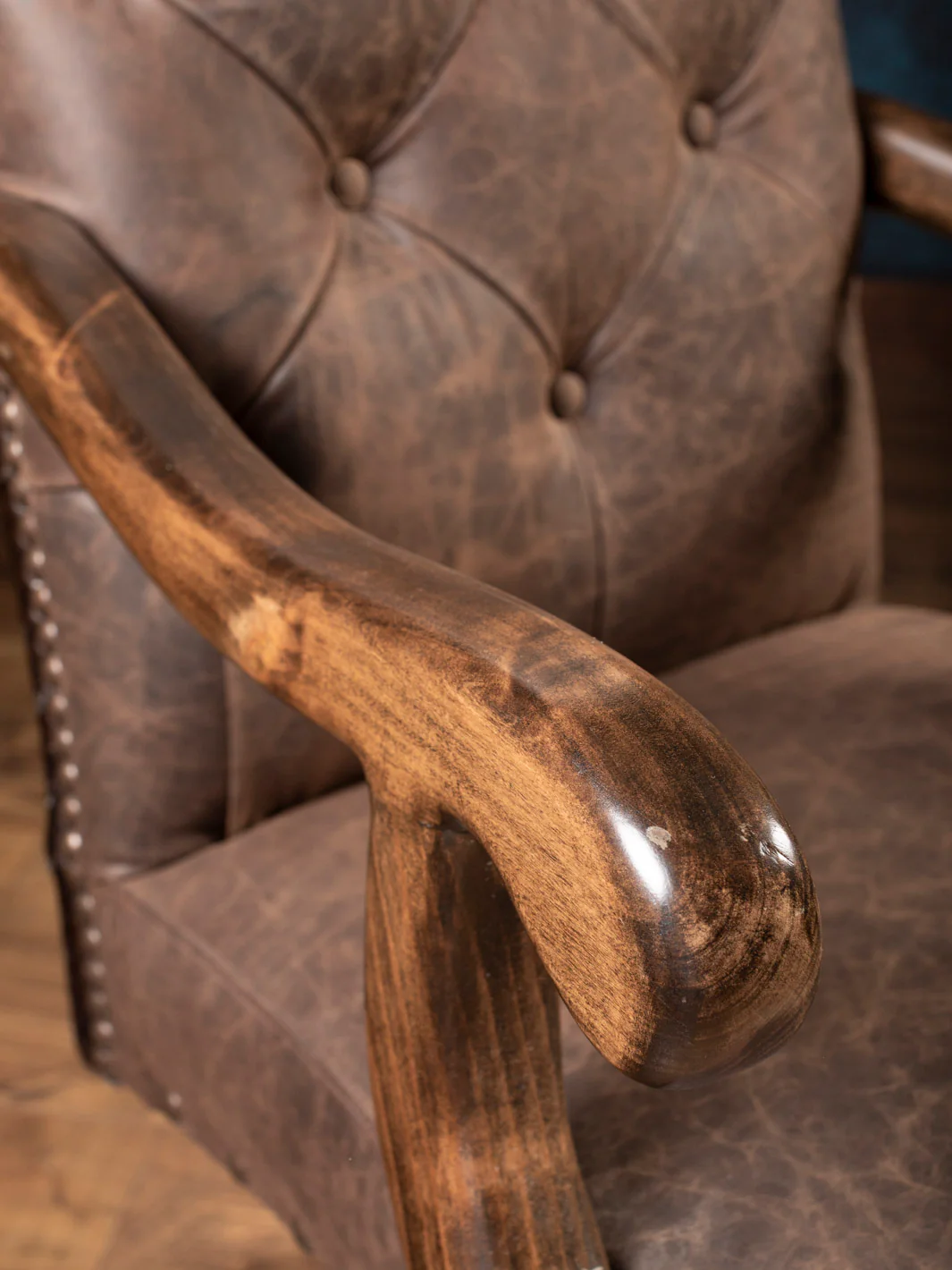 Tufted Desert Mustang Leather Desk Chair - Image 6