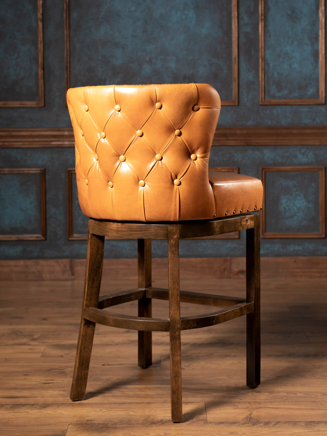 Tufted Saddleback Leather Bar Stool - Image 2