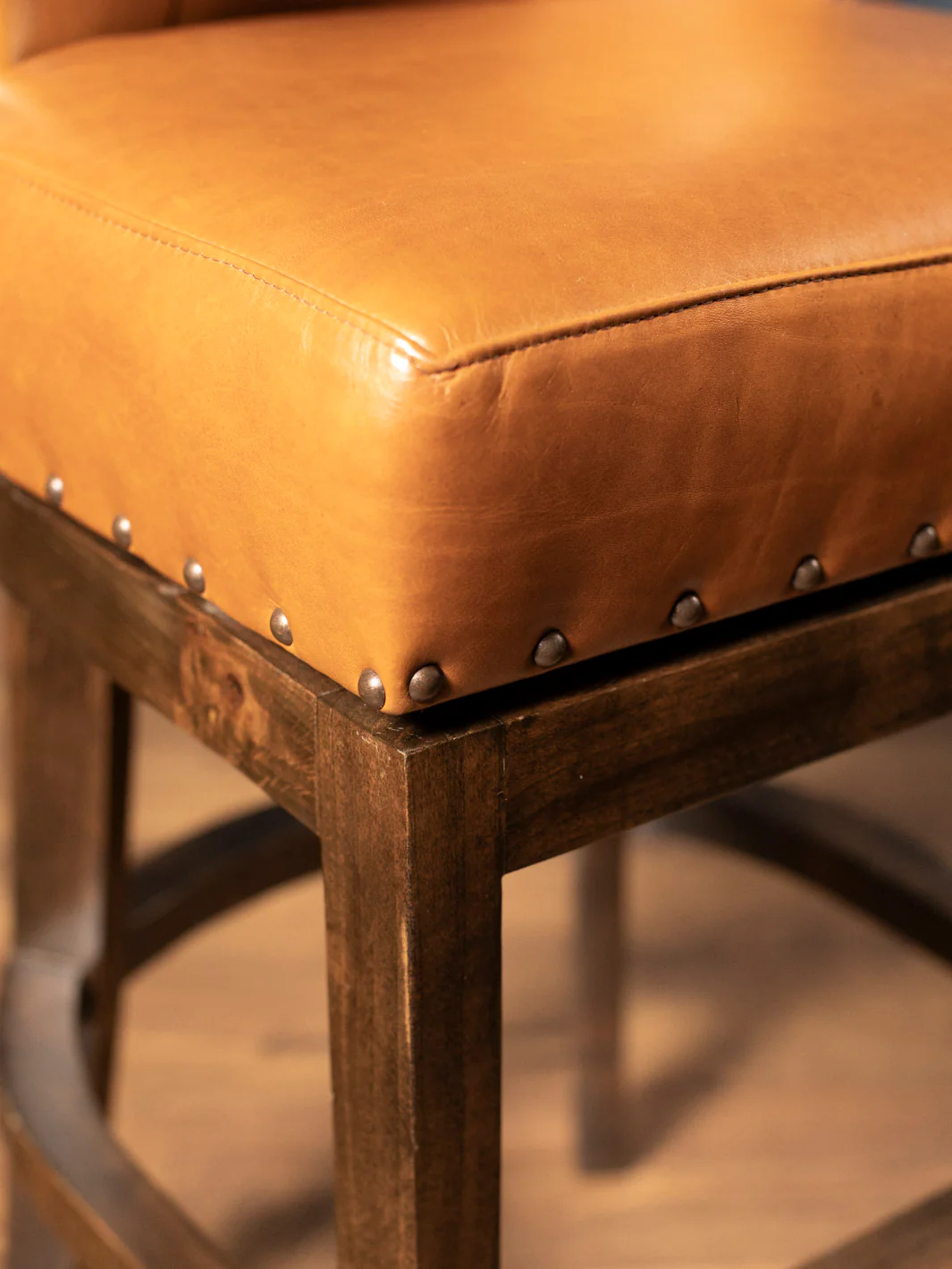 Tufted Saddleback Leather Bar Stool - Image 5