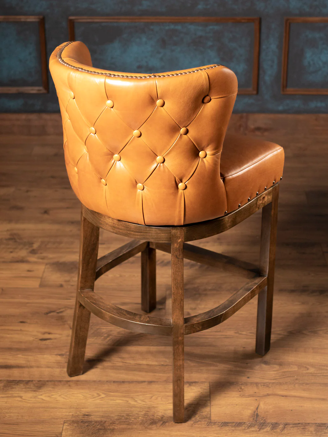 Tufted Saddleback Leather Bar Stool - Image 6