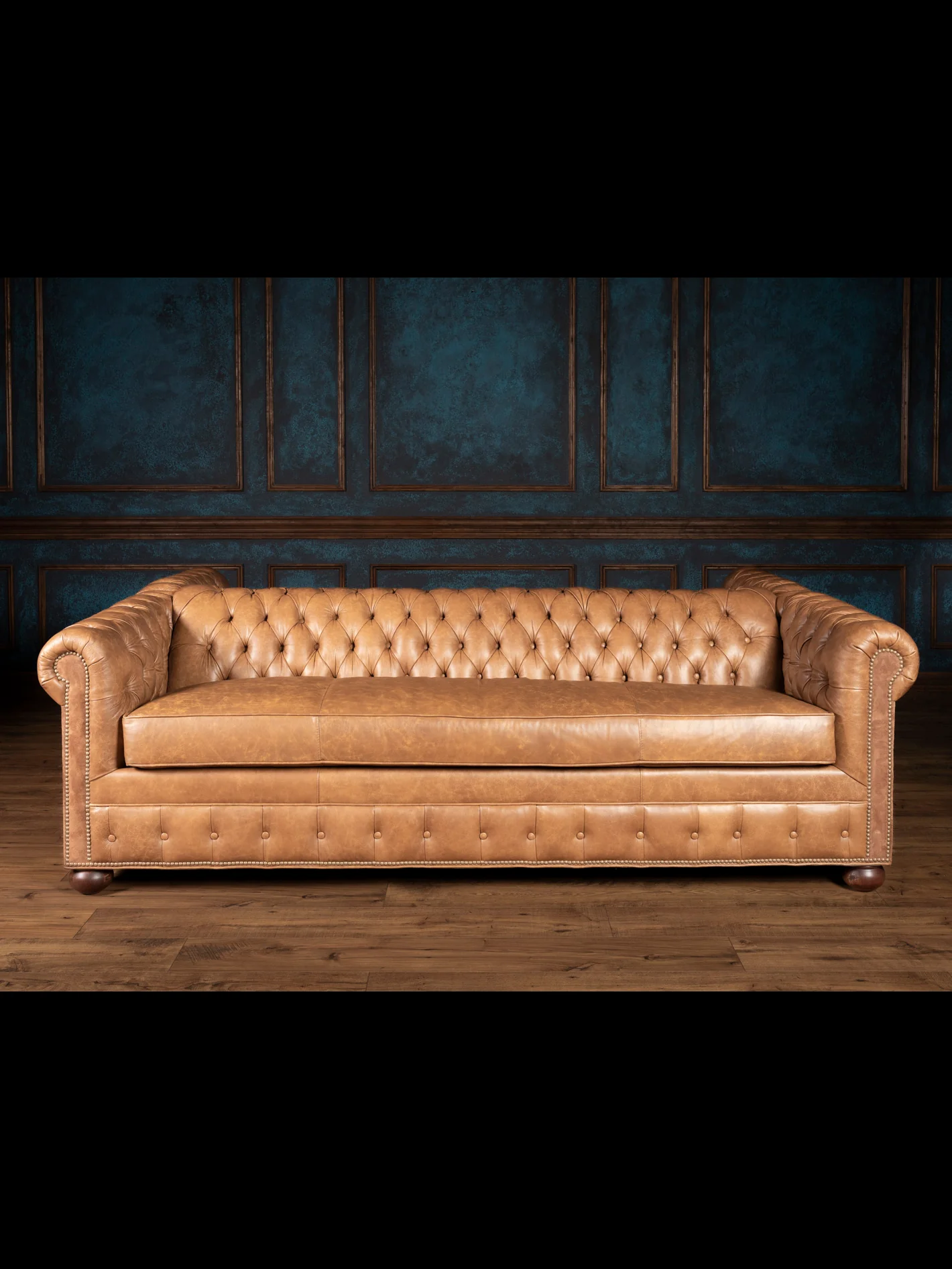Tufted Smokey Suede Double Sided Leather Sofa - Image 10
