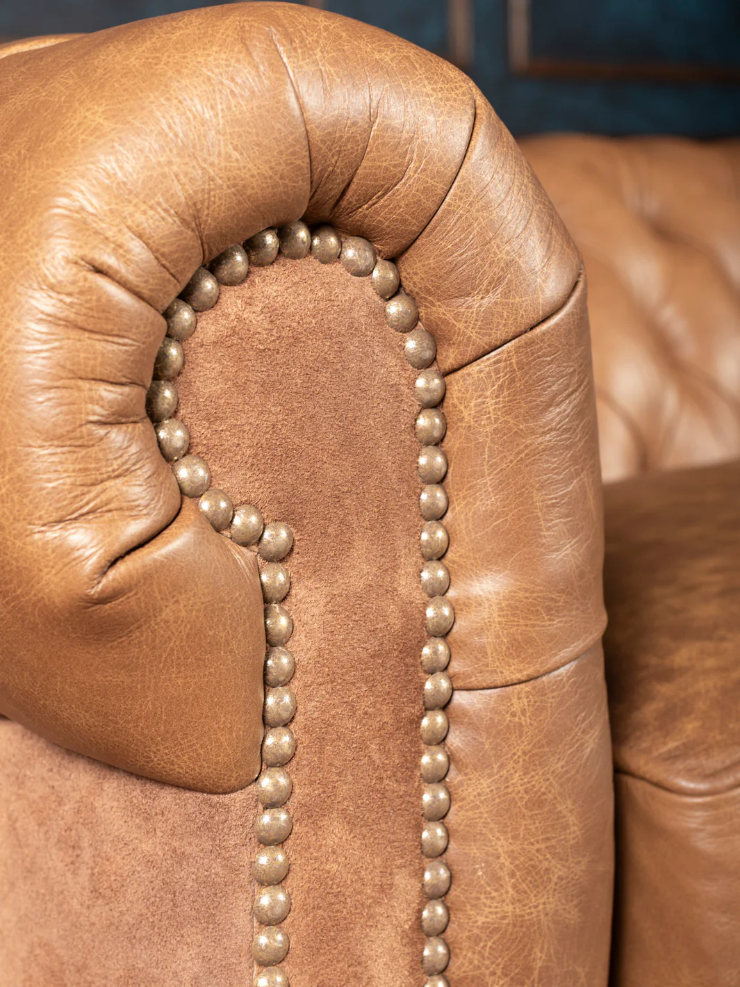Tufted Smokey Suede Double Sided Leather Sofa - Image 5