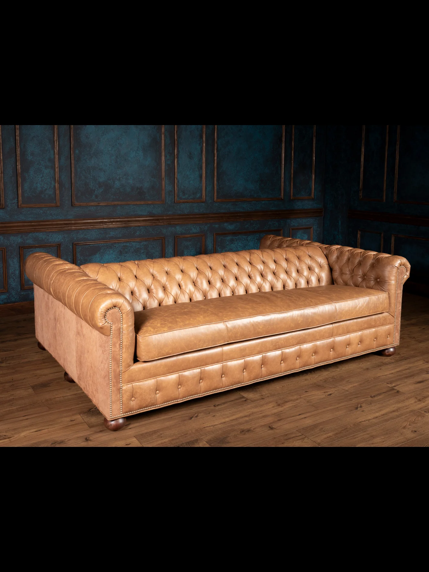 Tufted Smokey Suede Double Sided Leather Sofa - Image 8