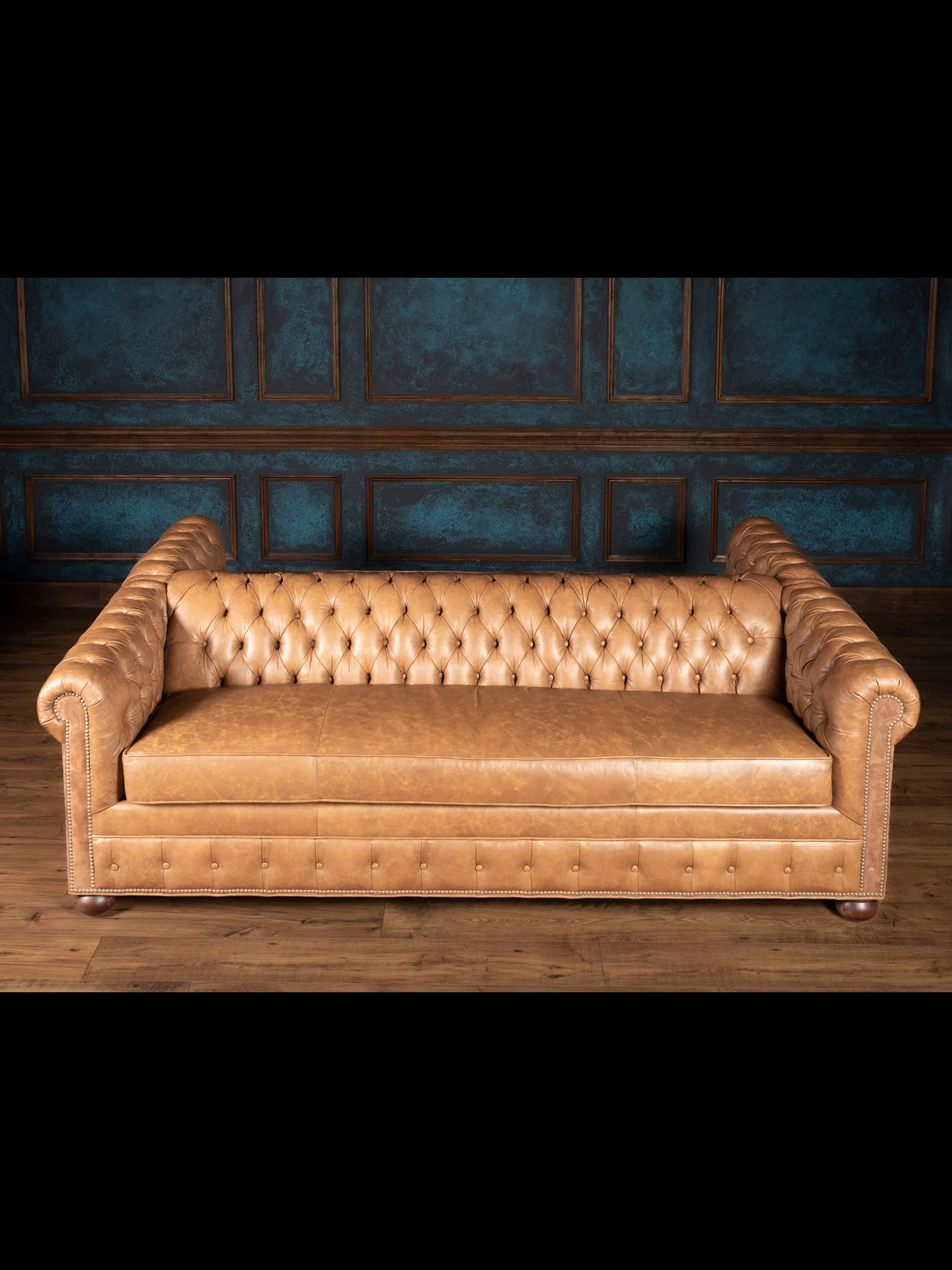 Tufted Smokey Suede Double Sided Leather Sofa - Image 9
