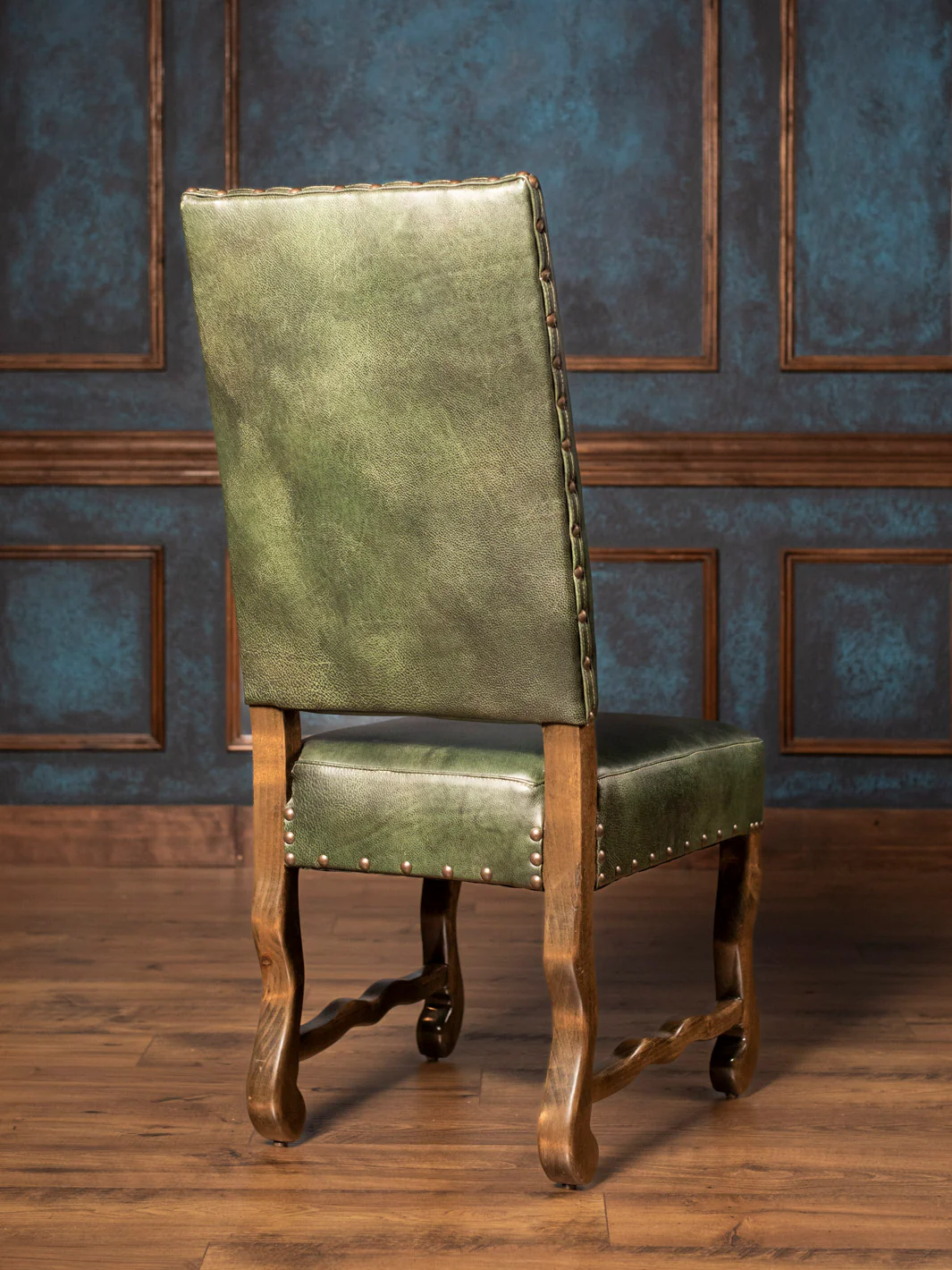 Verde Vaquero Boot Stitch Leather Dining Chair - Image 2