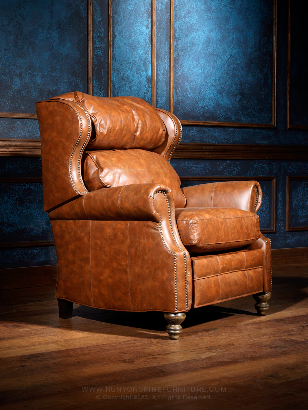 Vintage Hazelnut Brown Leather Recliner