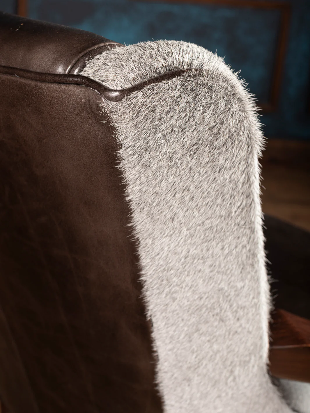 Vintage Mocha Leather Accent Chair - Image 3