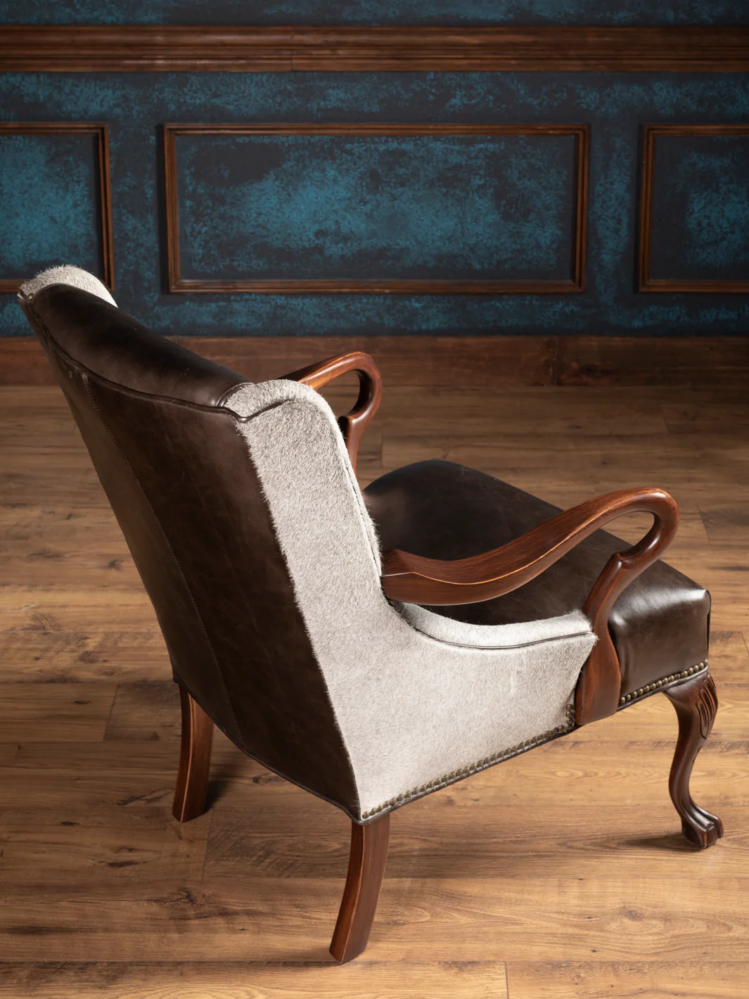 Vintage Mocha Leather Accent Chair - Image 4