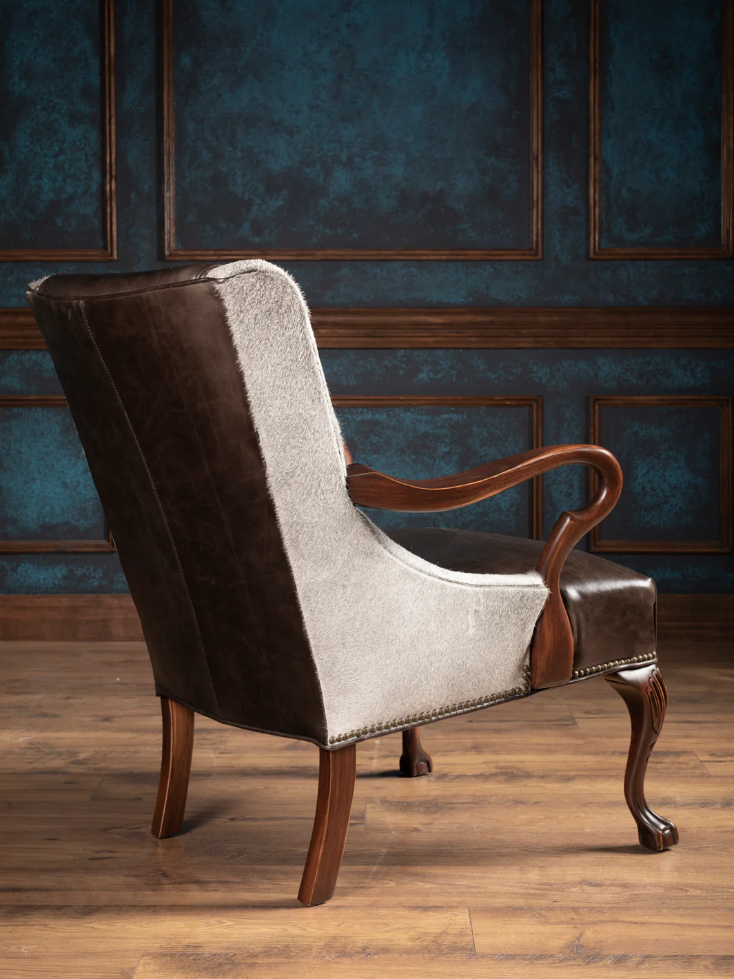 Vintage Mocha Leather Accent Chair - Image 6