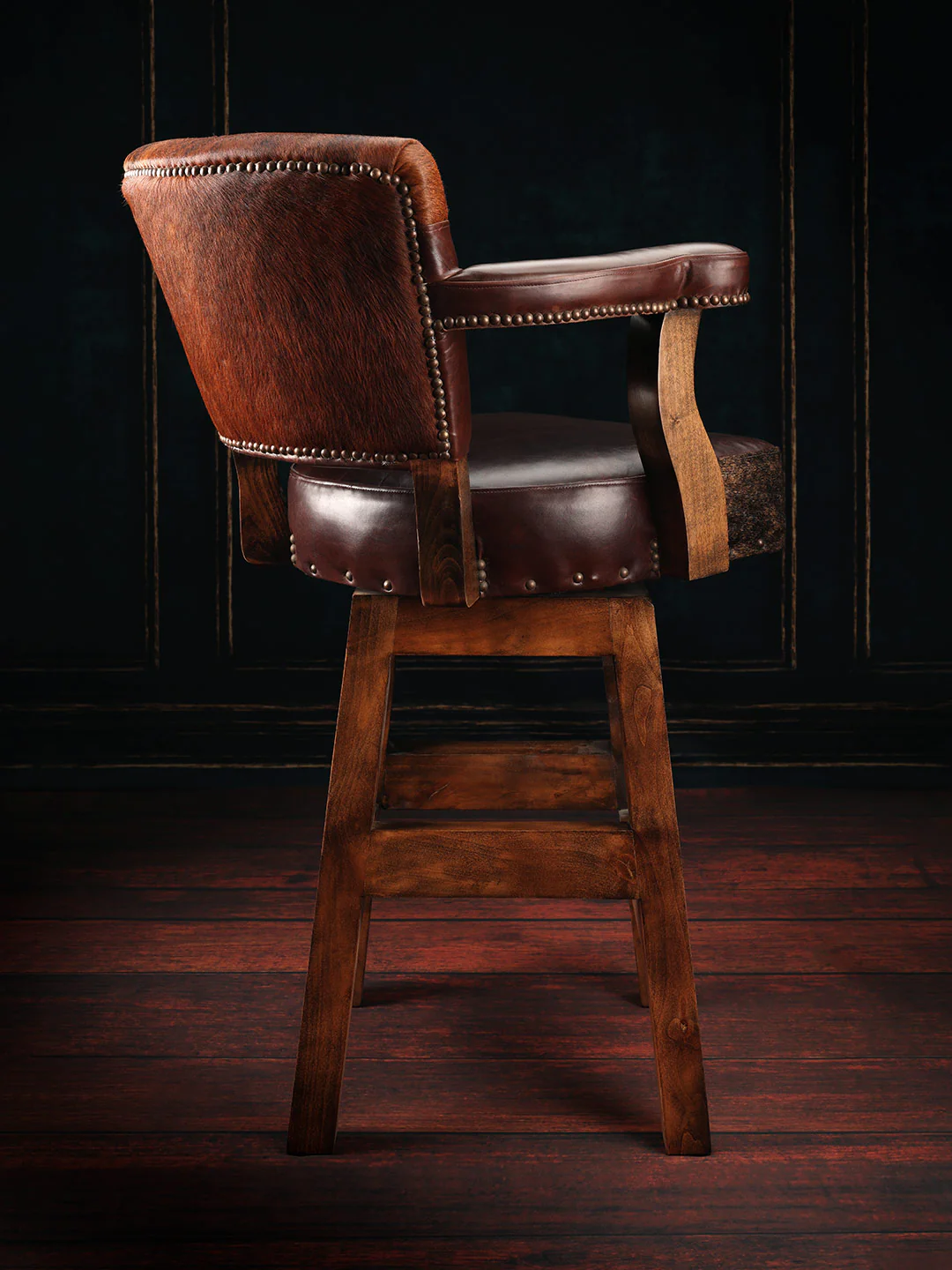 Western Cowhide Chisum Bar Stool - Image 2