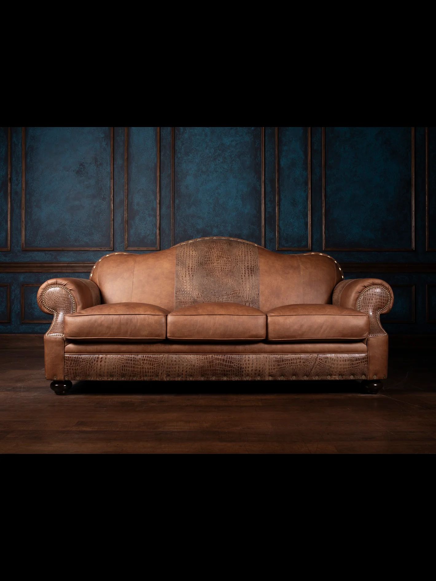 Western Fireside Leather Sofa